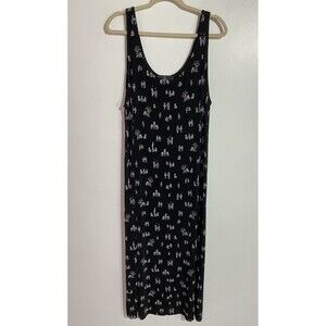 Carole Little Dress 16 Black Maxi‎ Artsy Vacation Y2K Travel Cruise Resort USA